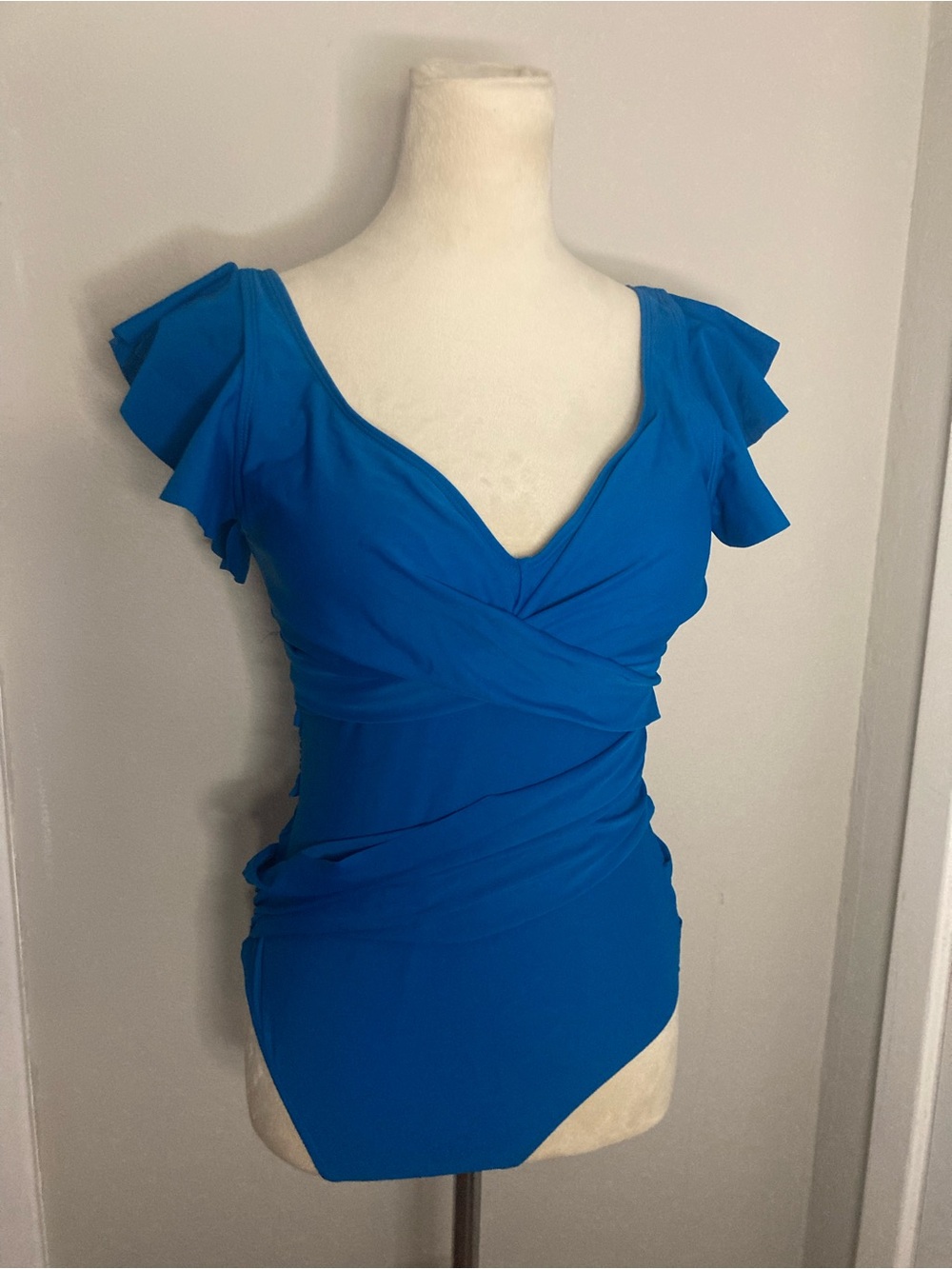 B2Prity Blue Ruffle Crisscross Swimsuit - Picture 3 of 6